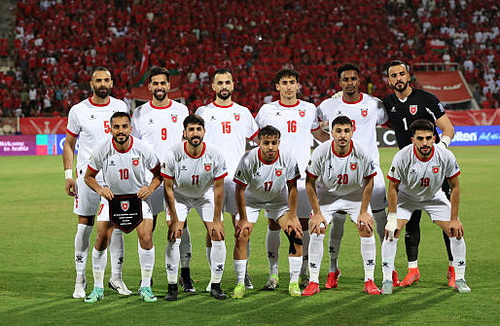 teamfoto voor Jordanië